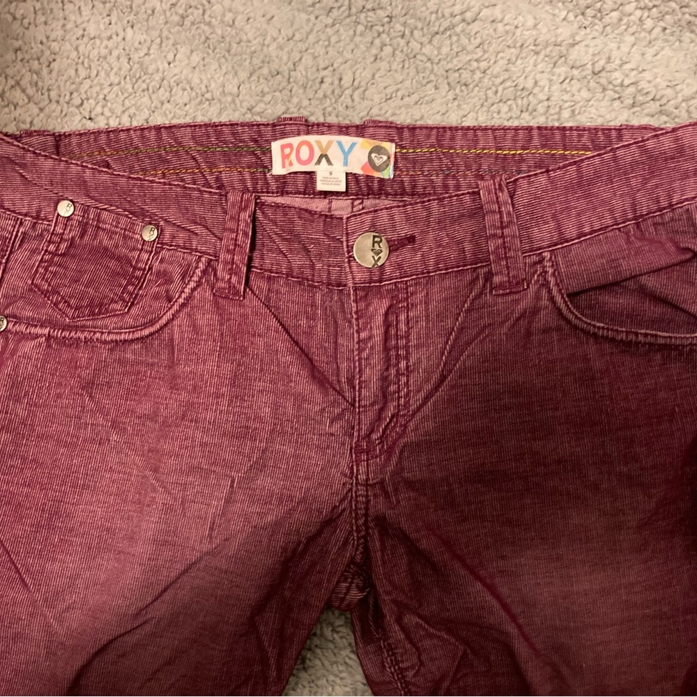 ROXY Bodacious Pants Jeans - Purple Corduroy - Juniors 9 - NWT